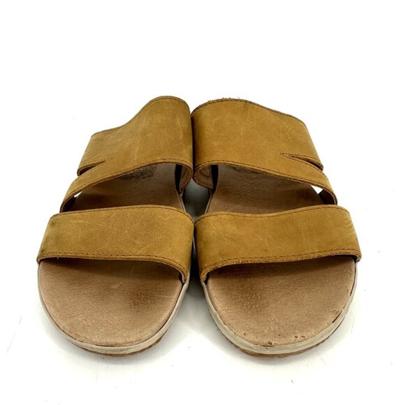 Sorel Out N About Plus Slide Sandals Camel Tan Brown Leather Size 8 - Picture 6 of 16